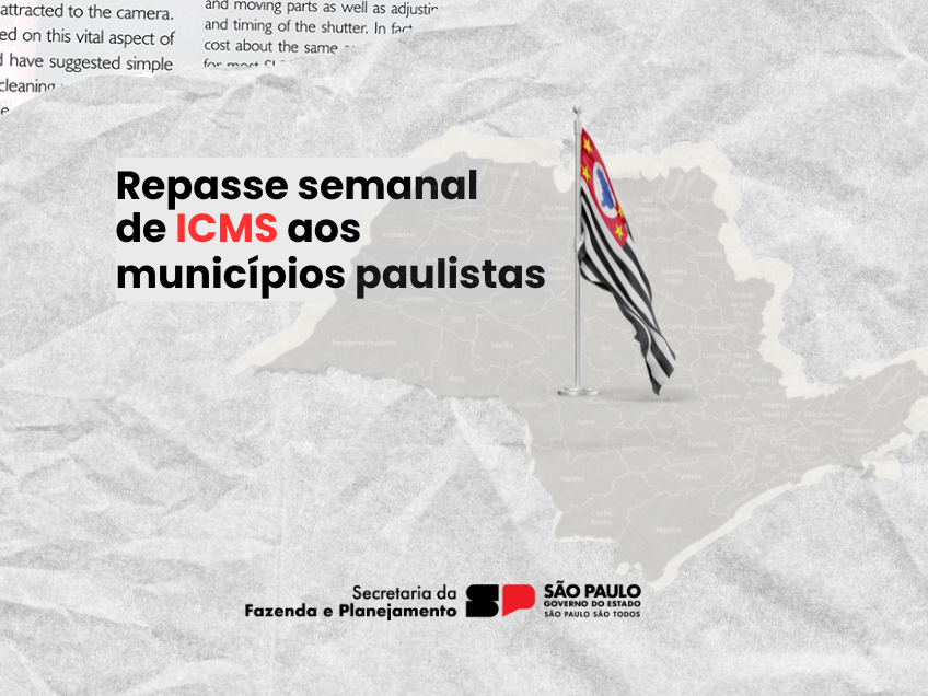 Primeiro repasse de ICMS de setembro transfere mais de R$ 988 milhões aos municípios paulistas
